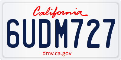 CA license plate 6UDM727