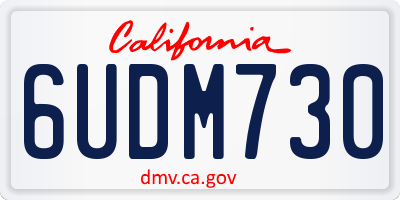 CA license plate 6UDM730