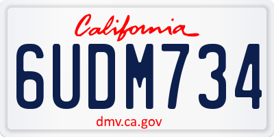 CA license plate 6UDM734