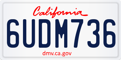 CA license plate 6UDM736