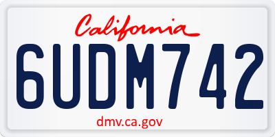 CA license plate 6UDM742