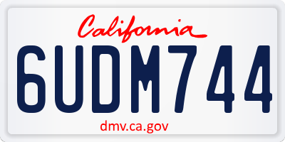 CA license plate 6UDM744