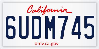 CA license plate 6UDM745