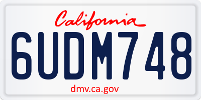 CA license plate 6UDM748
