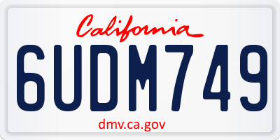 CA license plate 6UDM749
