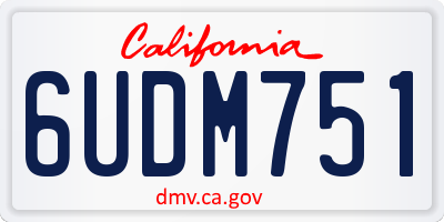 CA license plate 6UDM751