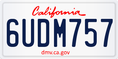 CA license plate 6UDM757