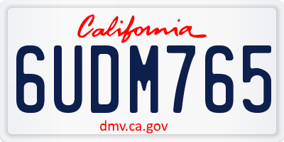 CA license plate 6UDM765