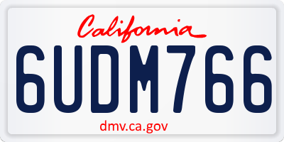 CA license plate 6UDM766