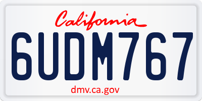 CA license plate 6UDM767