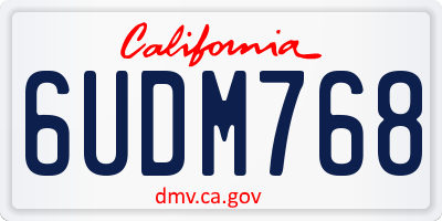 CA license plate 6UDM768