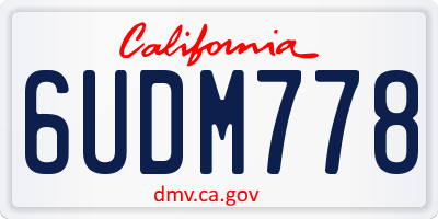 CA license plate 6UDM778