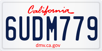 CA license plate 6UDM779