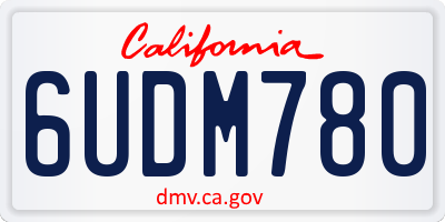 CA license plate 6UDM780