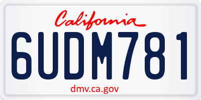 CA license plate 6UDM781