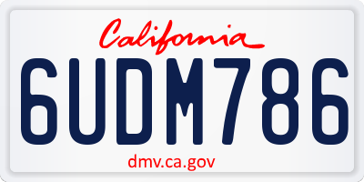 CA license plate 6UDM786