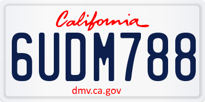 CA license plate 6UDM788