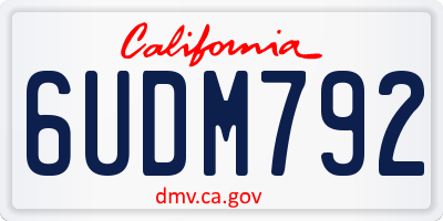 CA license plate 6UDM792