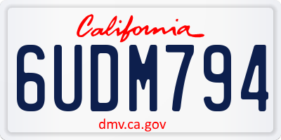 CA license plate 6UDM794