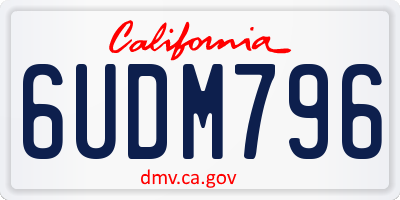 CA license plate 6UDM796