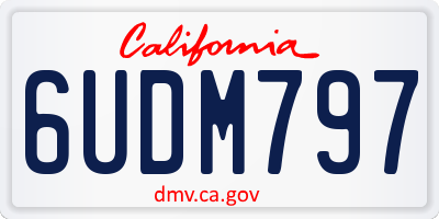 CA license plate 6UDM797