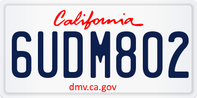 CA license plate 6UDM802