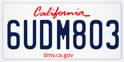 CA license plate 6UDM803