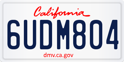CA license plate 6UDM804