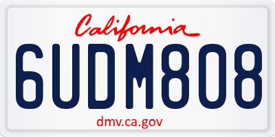 CA license plate 6UDM808