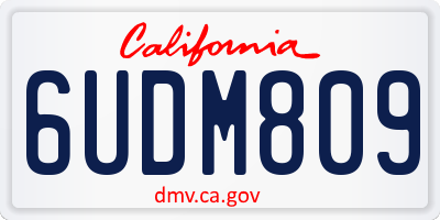 CA license plate 6UDM809