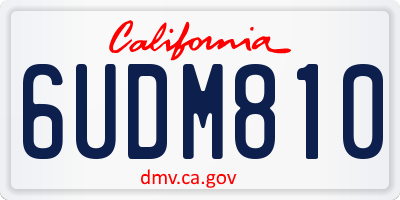 CA license plate 6UDM810