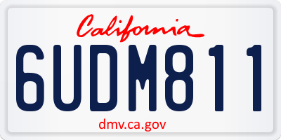CA license plate 6UDM811