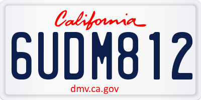 CA license plate 6UDM812