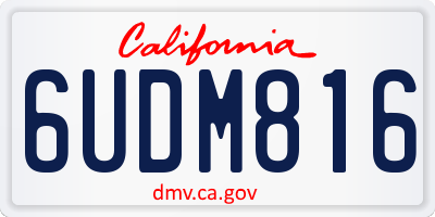 CA license plate 6UDM816