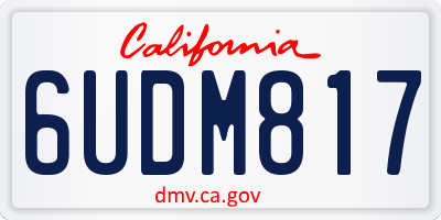 CA license plate 6UDM817