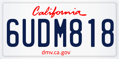 CA license plate 6UDM818