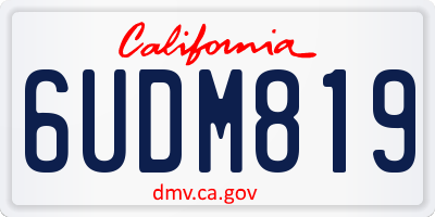 CA license plate 6UDM819