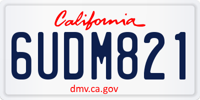 CA license plate 6UDM821