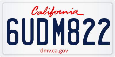 CA license plate 6UDM822