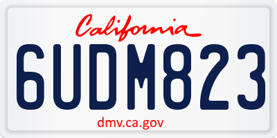 CA license plate 6UDM823