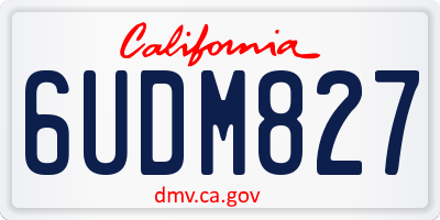 CA license plate 6UDM827