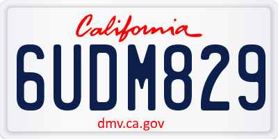 CA license plate 6UDM829