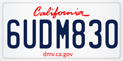 CA license plate 6UDM830