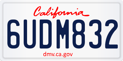 CA license plate 6UDM832