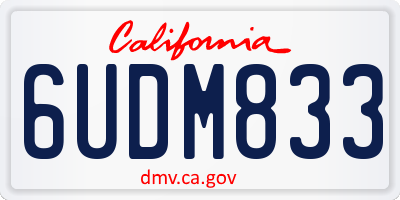 CA license plate 6UDM833