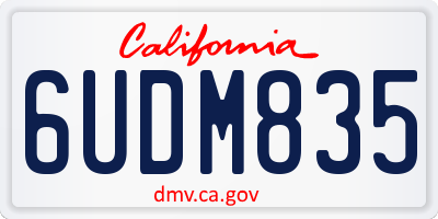 CA license plate 6UDM835