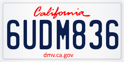 CA license plate 6UDM836