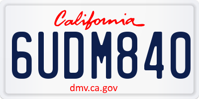 CA license plate 6UDM840