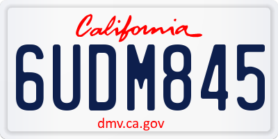CA license plate 6UDM845