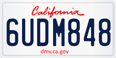 CA license plate 6UDM848